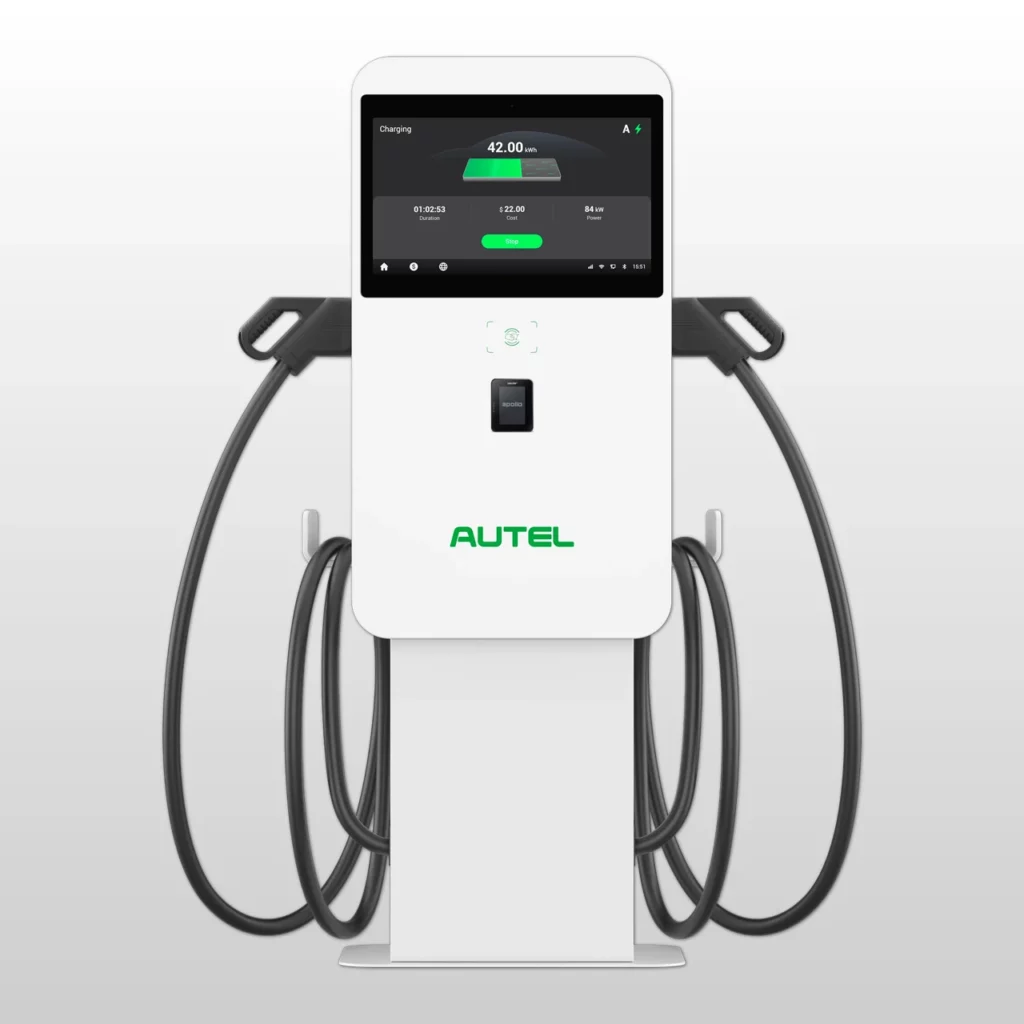 MaxiCharger 50kW DC Compact Pedestal with Payter Apollo